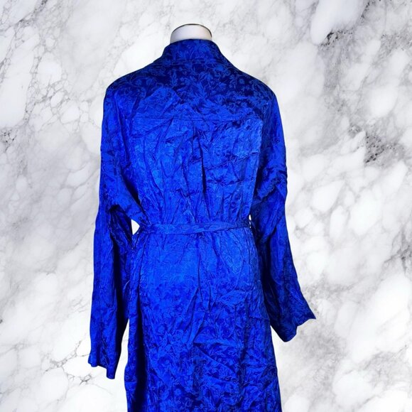 Torrid Electric Blue Jacquard Trench Coat Jacket - Picture 4 of 12